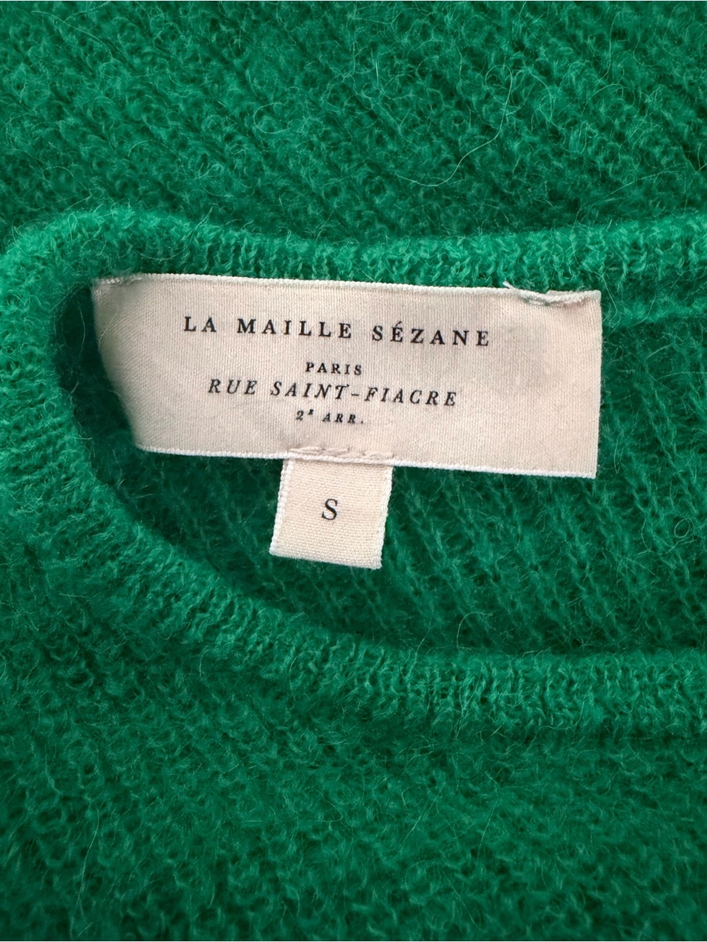 Sezane Gaspard Knit Cardigan Sweater Mohair Alpaca Sea Bright Green Size Small - Picture 3 of 11